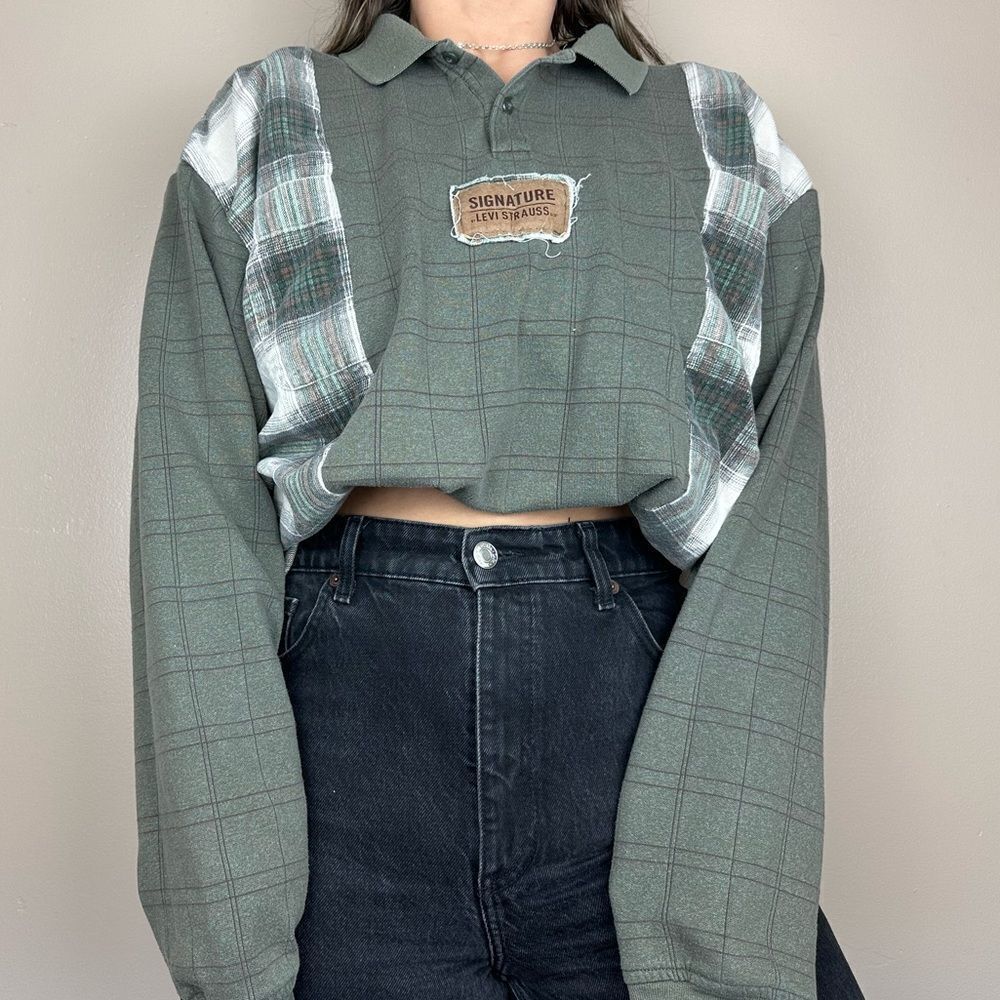Levi’s Reworked Green Baggy Relaxed Fit Country Fall Oversized Sweater Shirt
